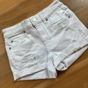 American Eagle High Rise Shortie Shorts White 00